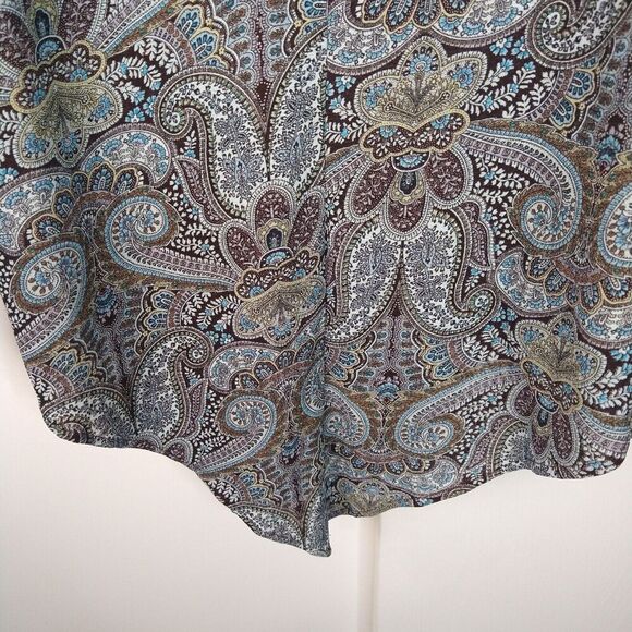 Lane Bryant Paisley Poncho Top Plus Size 14/16 Brown Blue Fairy Core Stretch USA - Picture 4 of 7